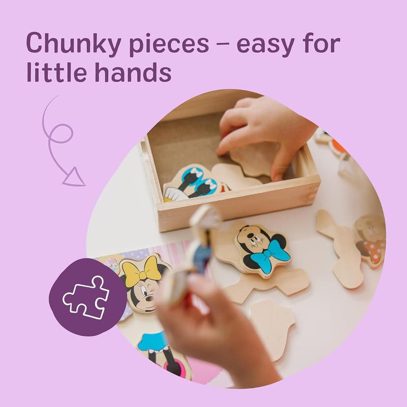 Melissa & Doug Disney Minnie Mouse Dress-Up Puzzle, 18 Pieces Mix and Match Outfits, Sorting & Matching Toy with Storage Case, Educational Puzzle for Toddlers Ages 3+