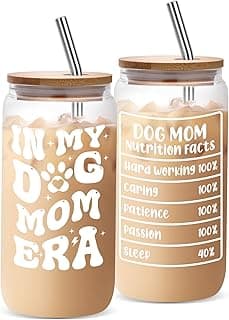 Funny Gifts for Women Birthday Christmas Mothers Day Gifts for Dog Mom Best Friends Girlfriend Sisters Coworker Glass Cup