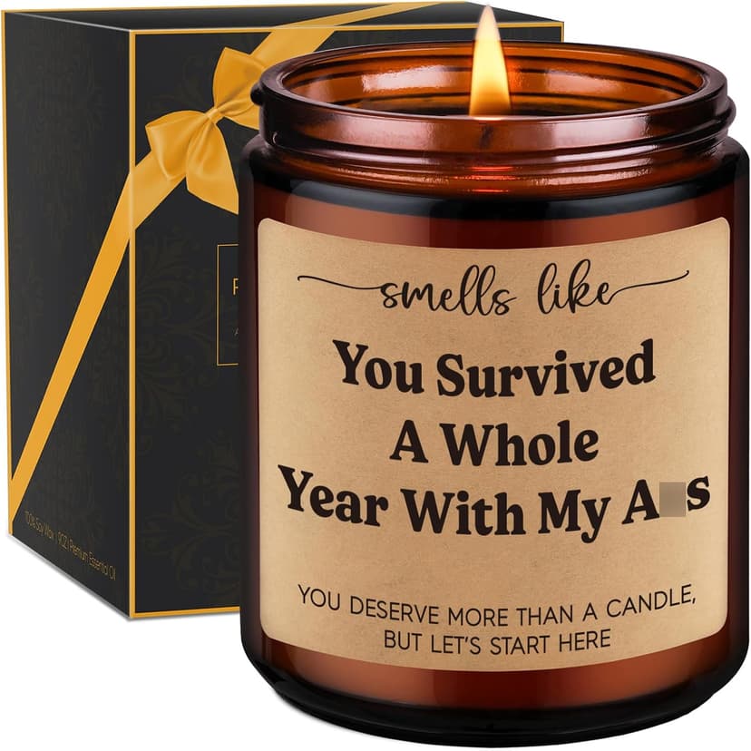 GSPY Scented Candle, 1st Anniversary Candle Gifts for Boyfriend, Girlfriend - 1 Year Paper Anniversary Happy Gifts for Couple, Him, Her - First, One Year Wedding Anniv. Presents for Husband, Wife