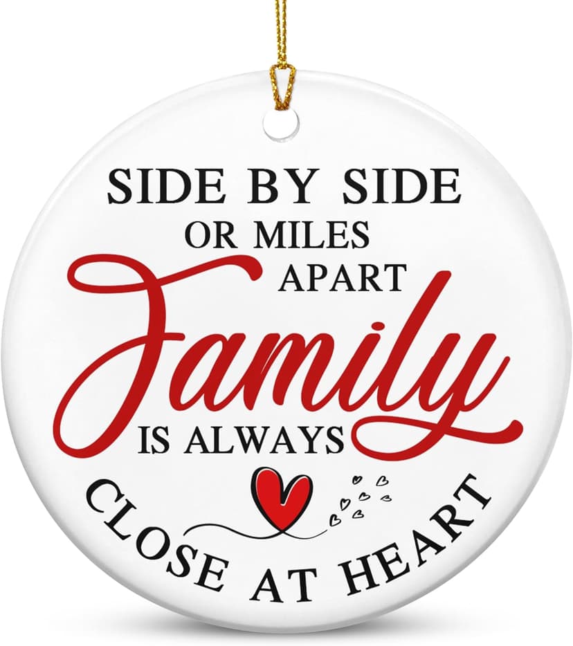 TEEZWONDER Family Ornament Gifts for Women Men - Ceramic Christmas Ornaments 2025 for Tree Decorations - Christmas Birthday Gifts for Mom Dad for Sister Brother, Grandma Grandpa Gift