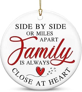 TEEZWONDER Family Ornament Gifts for Women Men - Ceramic Christmas Ornaments 2025 for Tree Decorations - Christmas Birthday Gifts for Mom Dad for Sister Brother, Grandma Grandpa Gift
