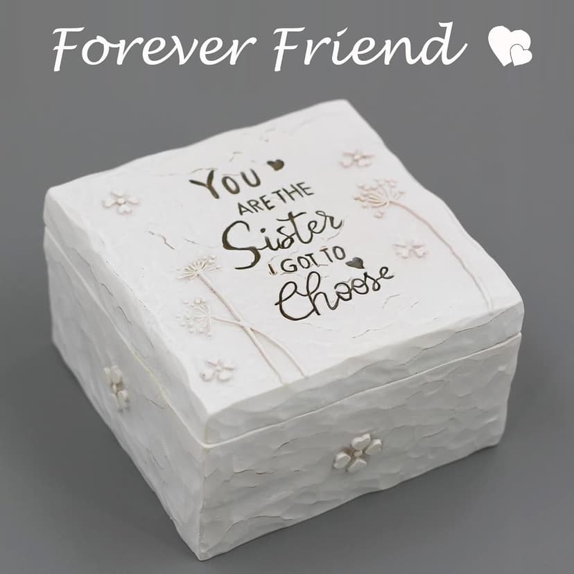 BORLESTA Gifts for Friends - Friend Gifts for Women, Friend Christmas Birthday Gifts for Friends - You're The Sister I Got to Choose - Sister Gifts from Sister, Friendship Hand-Painted Keepsake Box