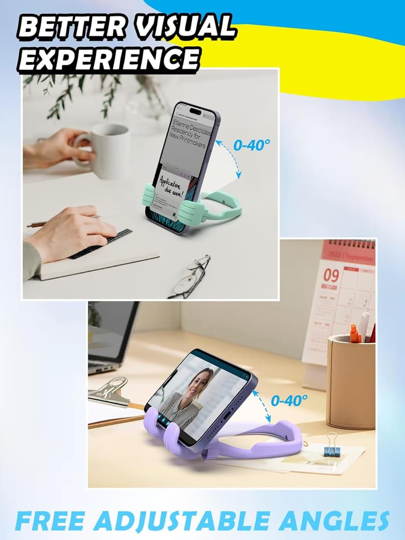 Stocking Stuffers for Teens Girls Boys Adults Cell Phone Stand: UPGRADE Adjustable Thumbs Up Lazy Phone Holder for Desk Cool Gadgets Fun Birthday Gift Ideas for Kids Teenager Women Gifts for Christmas