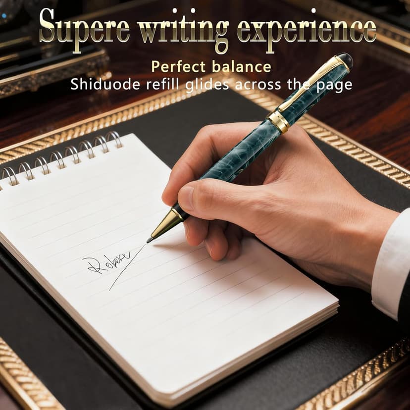 Luxury Ballpoint Pens Black Ink 0.5mm Medium Point Work Pen Smooth Writing,Elegant Fancy Nice Gift Pen Set for Signature Executive Business Office Supplies - Gift Boxed with Extra Refills