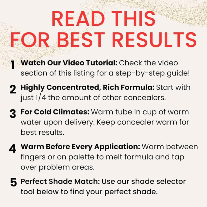 Fièra Luxury Concealer & Foundation with Anti-Aging Ingredients - Full Coverage for Dark Circles, Wrinkles, Fine Lines, and Spots, All-Day Wear For Mature Skin - Light, 0.5 FL. OZ. / 15 ML