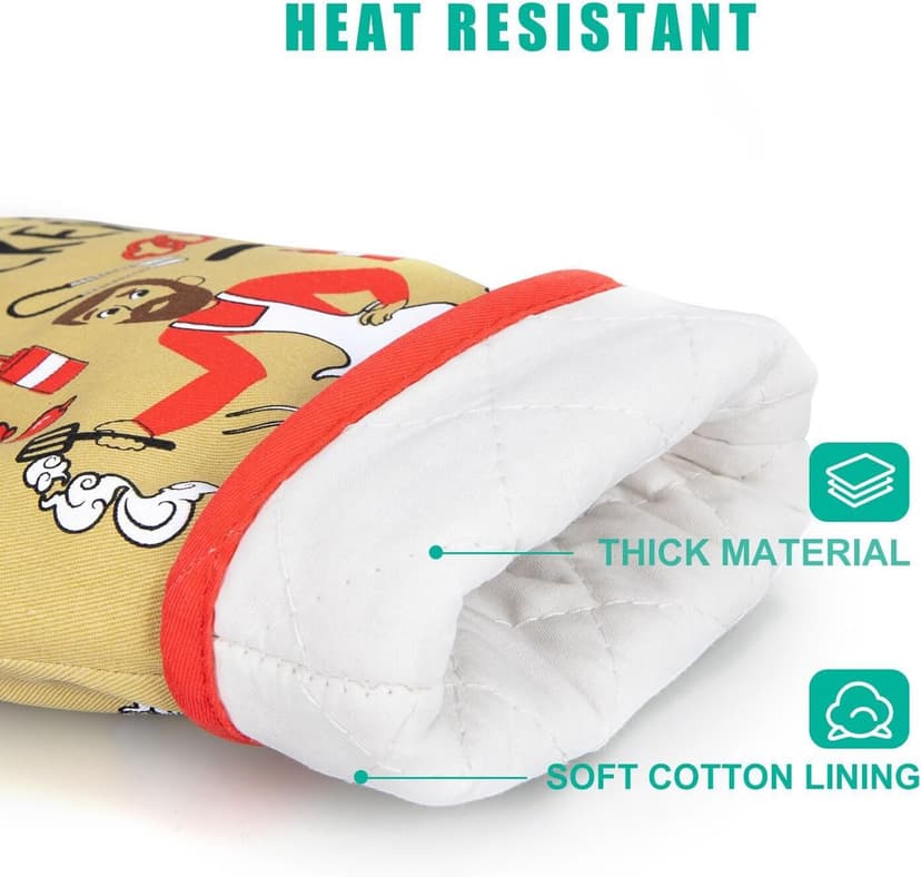 Miracu Funny Oven Mitts, Presents for Chefs, Cooking Gadgets, BBQ Oven Mitt, Unique Gifts for Cooks Dad Brother, Manly Christmas Thanksgiving Housewarming Grilling Kitchen Chef Gifts for Men Who Cook