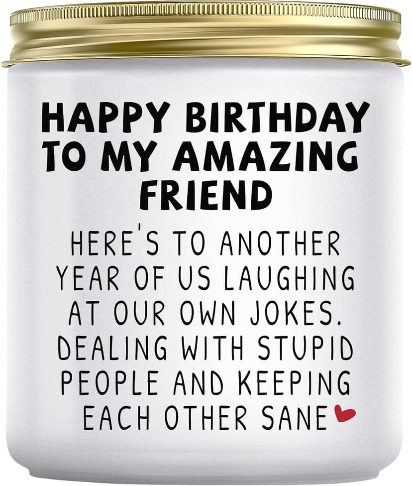 Jonico Happy Birthday Gifts for Women - Funny Best Friend Friendship Birthday Gifts for Women Bestie BFF Coworker Classmate, Lavender Candle