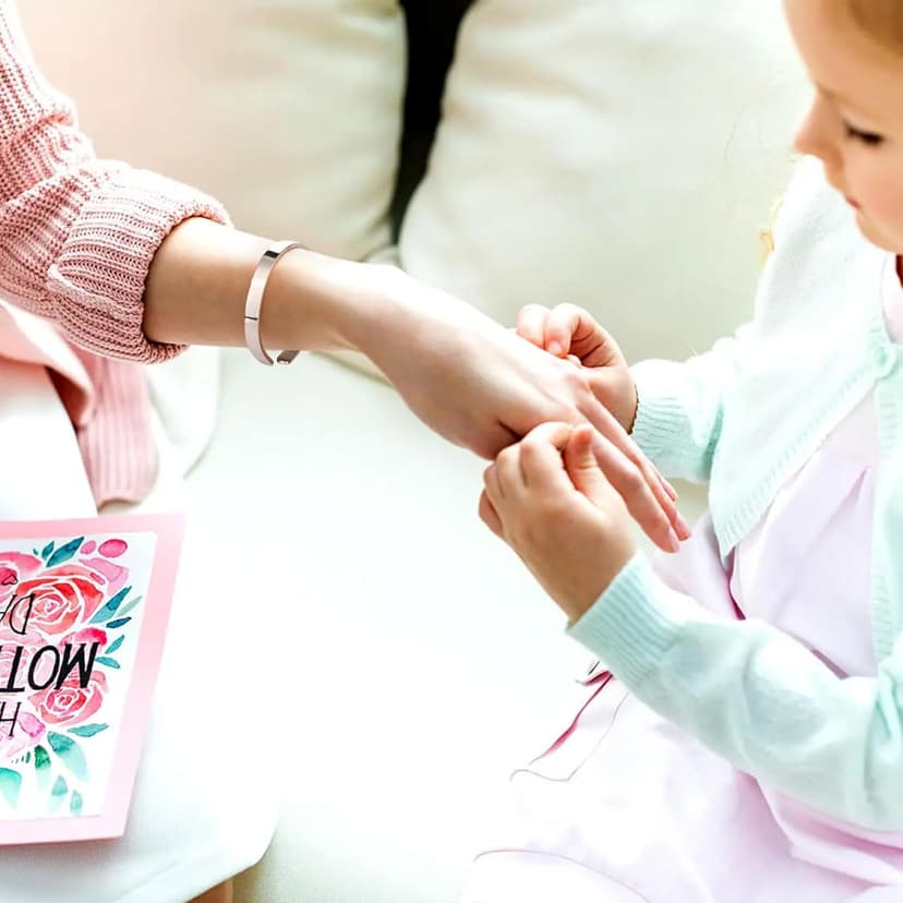 JoycuFF Bracelets for Women Personalized Inspirational Jewelry Mantra Cuff Bangle Friend Encouragement Gift for Her