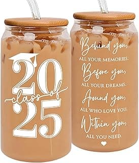 Graduation Gifts - Graduation Gifts 2025 High School - College Grad Gift for Her, Him, Women, Men, Graduates, Friends, Sister - Graduate Gift Ideas - Class of 2025 Cup - 16 Oz Can Glass