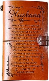 PRSTENLY Gifts for Husband Leather Journal, To My Husband Gifts 140 Page Refillable Notebooks, Fathers Day Anniversary Birthday Wedding Christmas Valentines Day Gifts for Him Men Husband from Wife