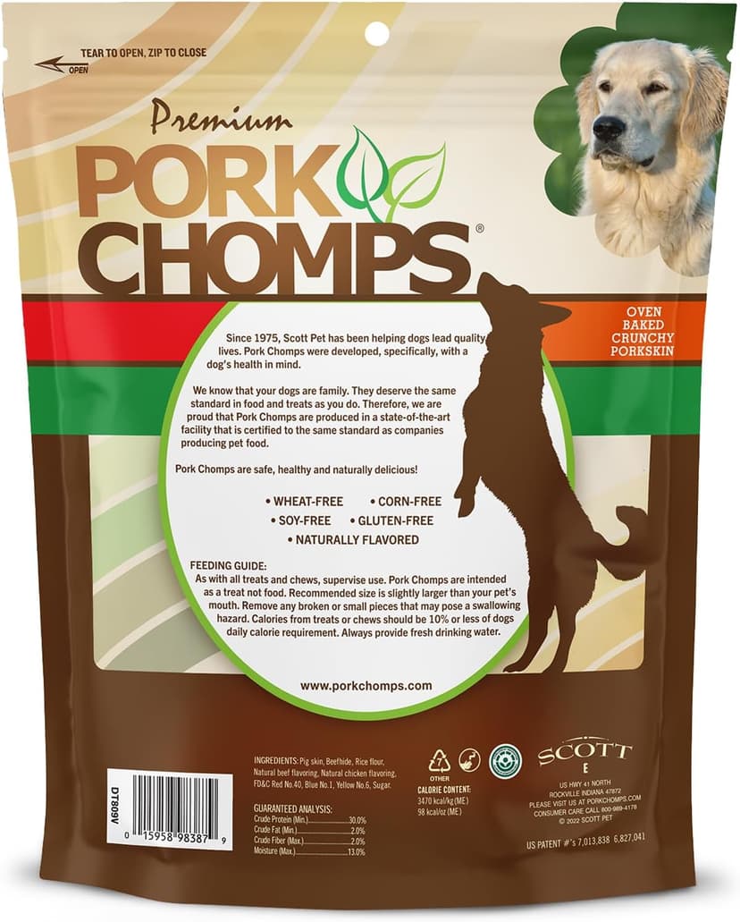 Pork Chomps Dog Chews, 5-inch Munchy Sticks, Assorted Flavors, 50 Count (Pack of 1)