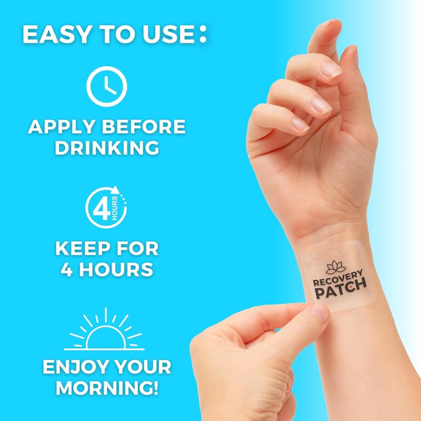 Recovery Patches 28 Pack - Wake Up Refreshed & Energized with Our 100% Natural Ingredients Patch - Individually Wrapped, Skin-Friendly & Waterproof - Enhanced Morning Formula