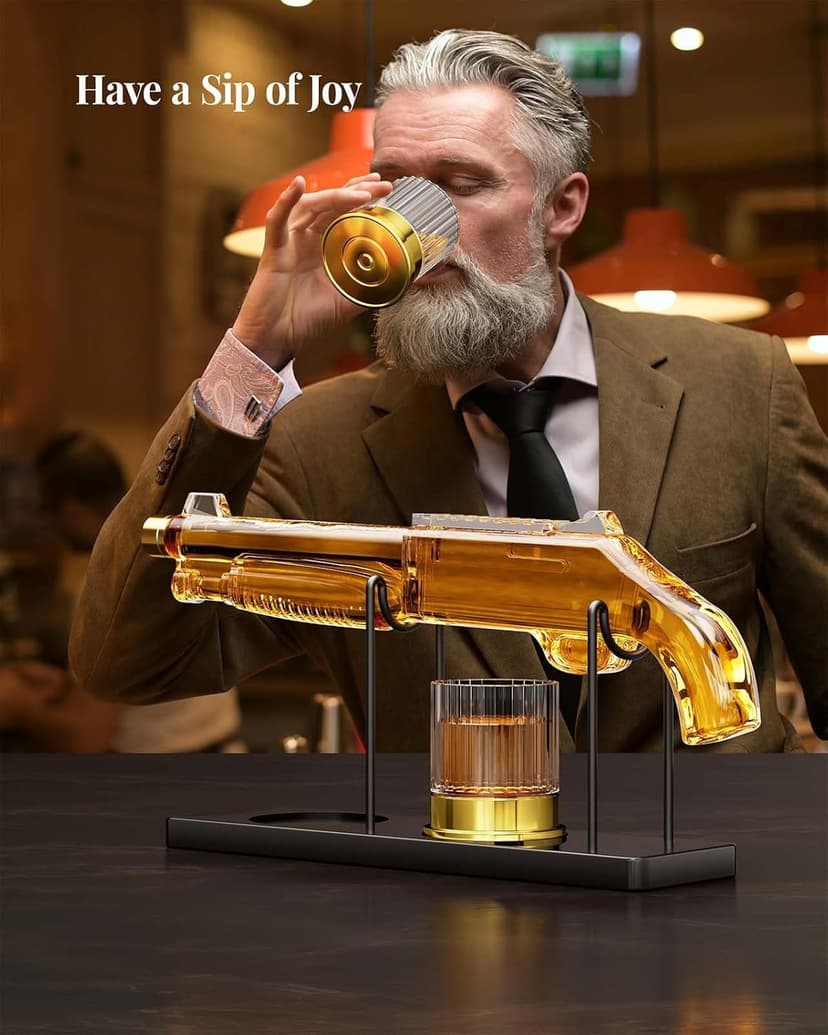 Whiskey Decanter Sets with 2 Glasses for Men Dad, The Wine Things Unique Gift for fathers day, Husband, Boyfriend, Anniversary Day Birthday Gift Ideas, Cool Drinking Accessories for Home Bar Party