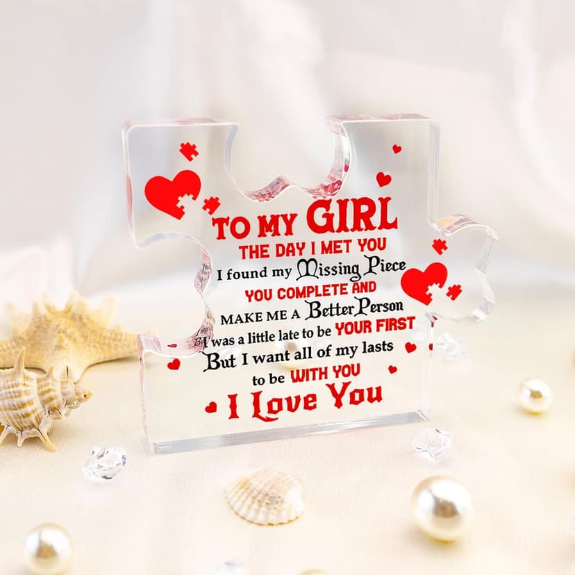 I Love My Gf, I Love My Girlfriend, Gf Gifts, Miss You, Gift for Gf, Valentines Day Gifts for Gf, Girlfriend Birthday Gift Ideas, Soulmate Gifts for Her, To My Girl Acrylic Block
