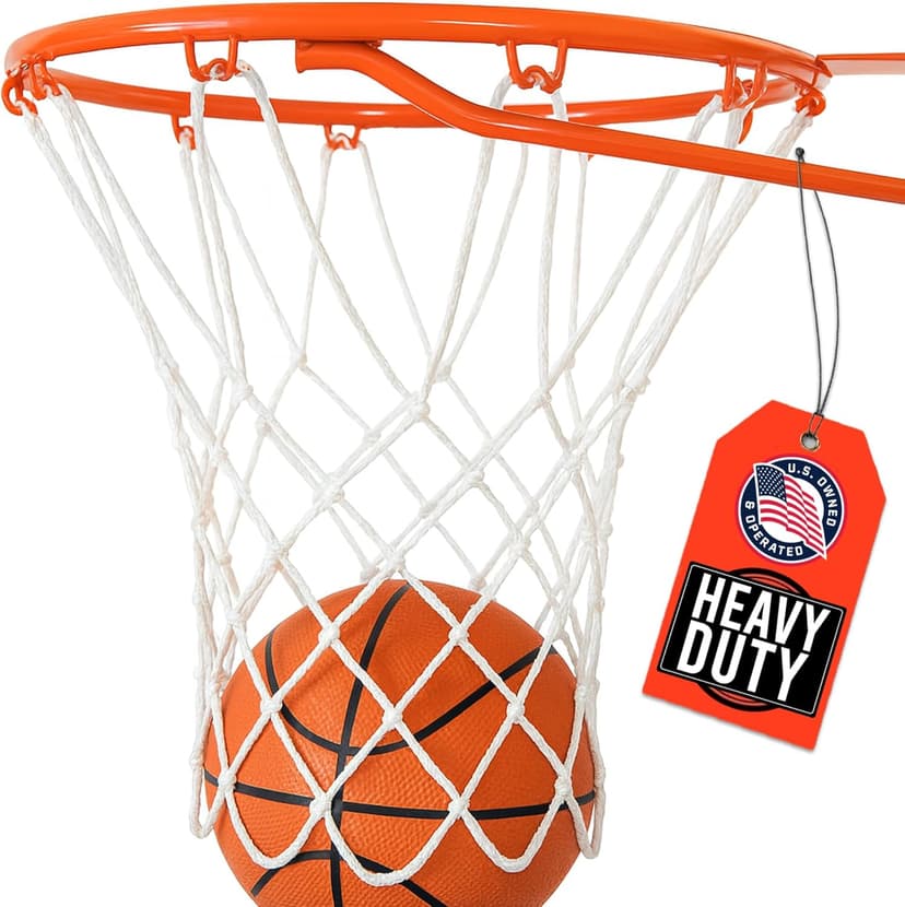 Heavy Duty Basketball Net Replacement - All Weather Anti Whip, Fits Standard Indoor or Outdoor Rims - 12 Loops - Basketball Hoop Net Replacement Outdoor
