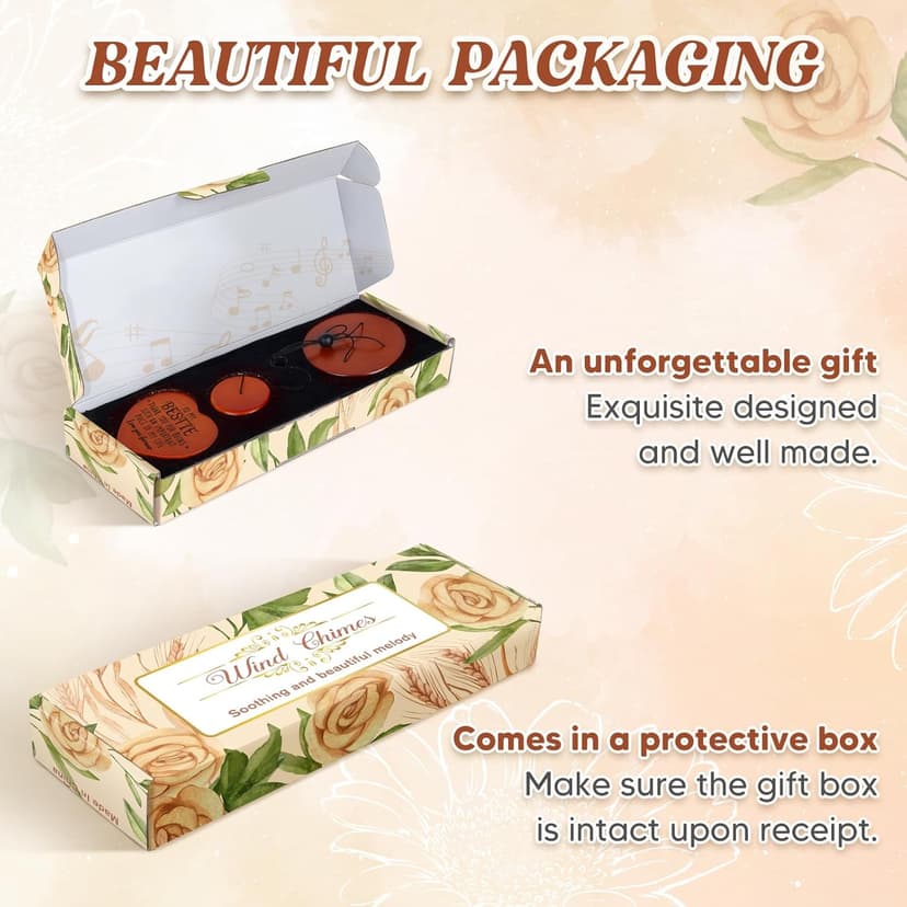 Bestie Gifts for Women, Best Friend Wind Chimes, Friendship Bestie Happy Birthday Gift for Women, Graduation Thanksgiving for Friends Female BFF