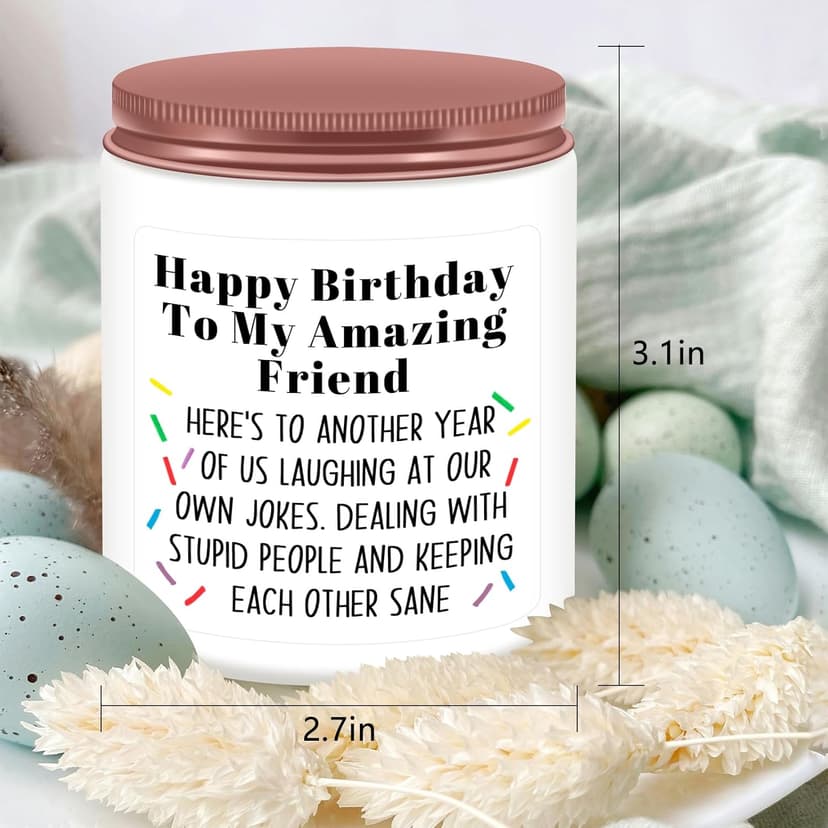Homsolver Best Friend-Birthday Gifts for Women Men, Funny Friendship Gifts for Woman Candles, Birthday Gift for Friends Sister Bestie BFF Coworker Classmate, Funny Scented Candles