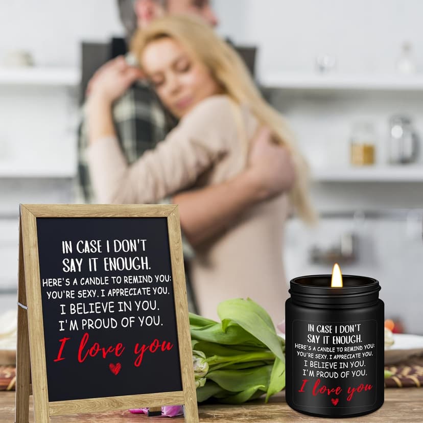 Homsolver Anniversary Wedding Birthday Gifts for Him Boyfriend Husband, Unique Romantic Gift for Him Lavender Candle, Funny Romantic Anniversary Birthday Gifts for Him,Boyfriend, Husband