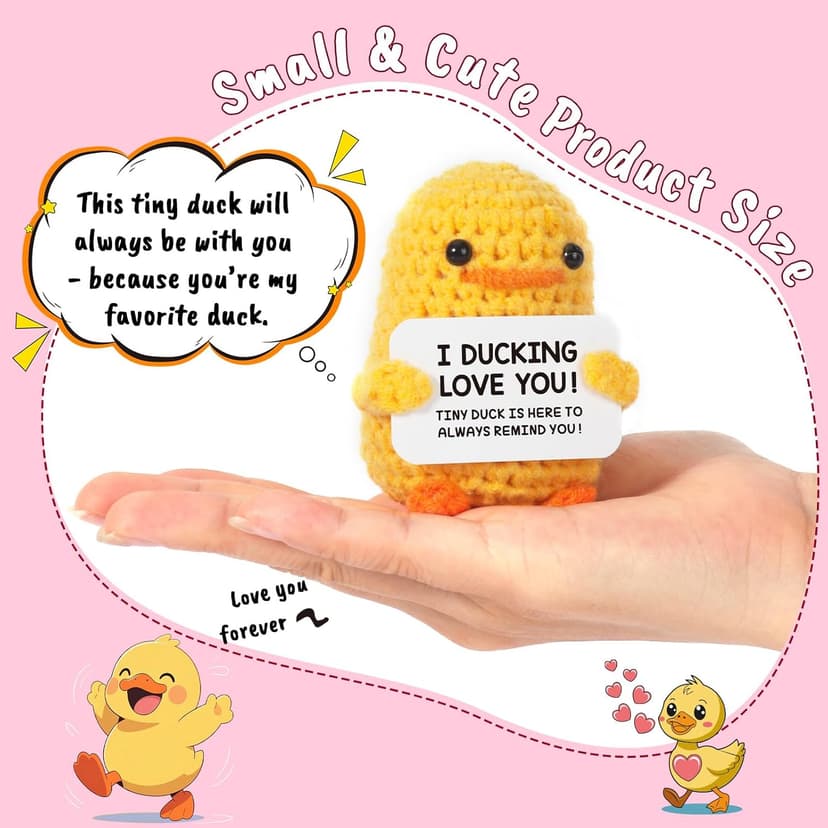 MBL Anniversary for Men Women Her - Funny Small Cute Crochet Duck Gifts for Women Men Wife Husband Girlfriend Boyfriend Fiance Couple Lover Him Birthday Wedding Christmas Stocking Stuffers Present