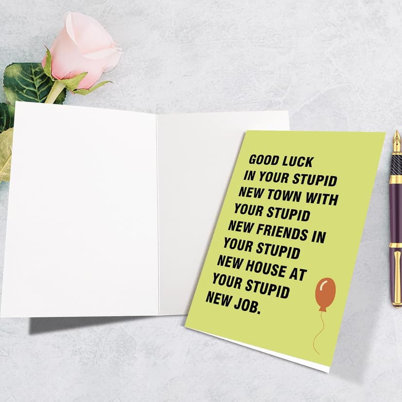 Supoeguk Hilarious Moving Away Gift for Friend, Sarcasm Good Luck Card for Men & Women, Farewell & Goodbye Card
