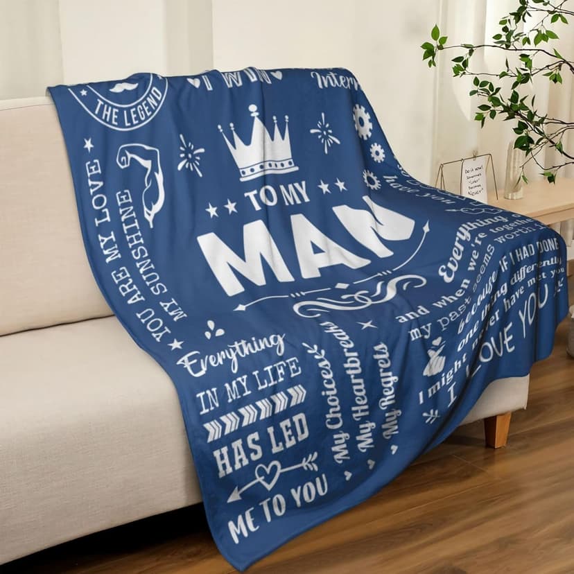 Boyfriend Gifts from Girlfriend, Birthday Gifts for Him Boyfriend Ideas, Anniversary Meaningful Gifts for Boyfriend Throw Blanket 60" x 50"