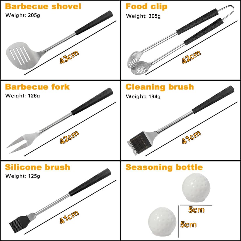 Golf Grilling Gifts for Men 8pcs Golf BBQ Grill Accessories Tools Utensils Set for Outdoor Camping, Funny Birthday Gifts for Men Women Golfers, Dad Gifts for Dad Grandpa Husband from Daughter Son Wife