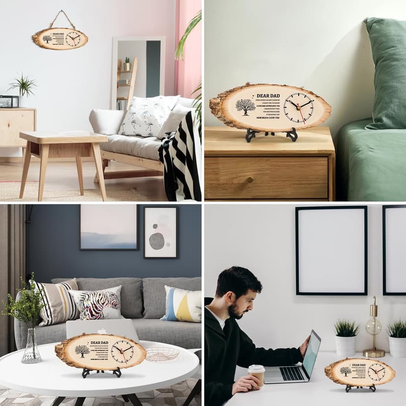 BeauGift Dad Gifts, Wooden Clock Gifts for Daddy from Daughter Son Kids, Dad Birthday Gift Idea for Papa Who Wants Nothing, Christmas from Child to My Dad