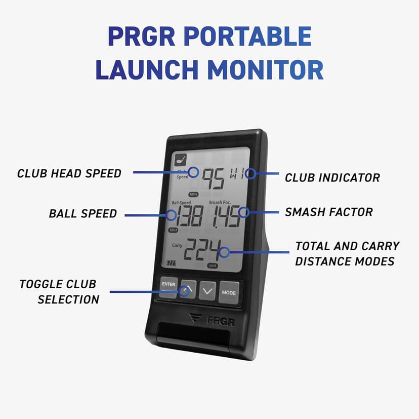 HS 130-A Portable Golf Launch Monitor | Doppler Radar Measures Club & Ball Speed, Smash Factor, Total & Carry Distance | Tracks Swing Speed Training Aids