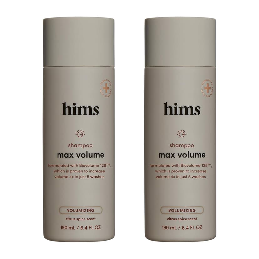 hims Max Volume Shampoo, 2 Pack - Volumizing Natural Shampoo for Men with Biotin - Adds Volume, Shine & Bounce - Citrus Spice - 2 x 6.4 fl oz