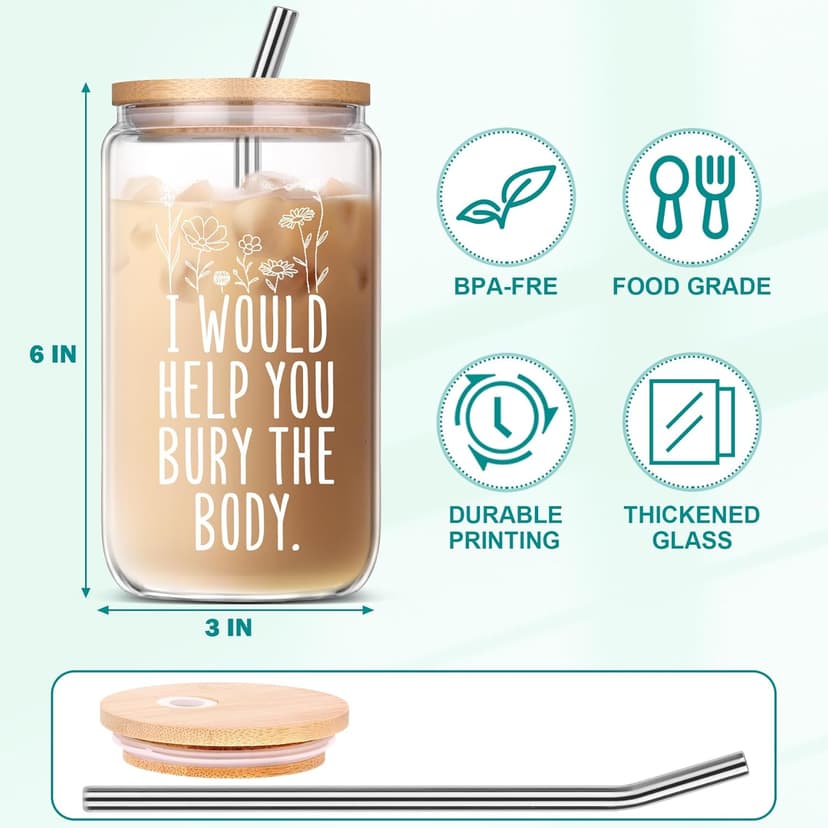 Funny Gifts for Women, Bestie Birthday Christmas Mothers Day Friendship Gift for Best Friend Soul Sister Mom BFF Coworker Glass Cup