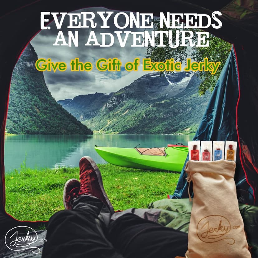 Jerky.com Jerky.com Exotic Meat Sticks Gift Bag | Wild Game Jerky Sampler with Venison, Elk & Wild Boar | 12pc High Protein Meat Snacks Variety Pack | Unique Gift Basket for Men, Dad, Hunters, Outdoorsmen