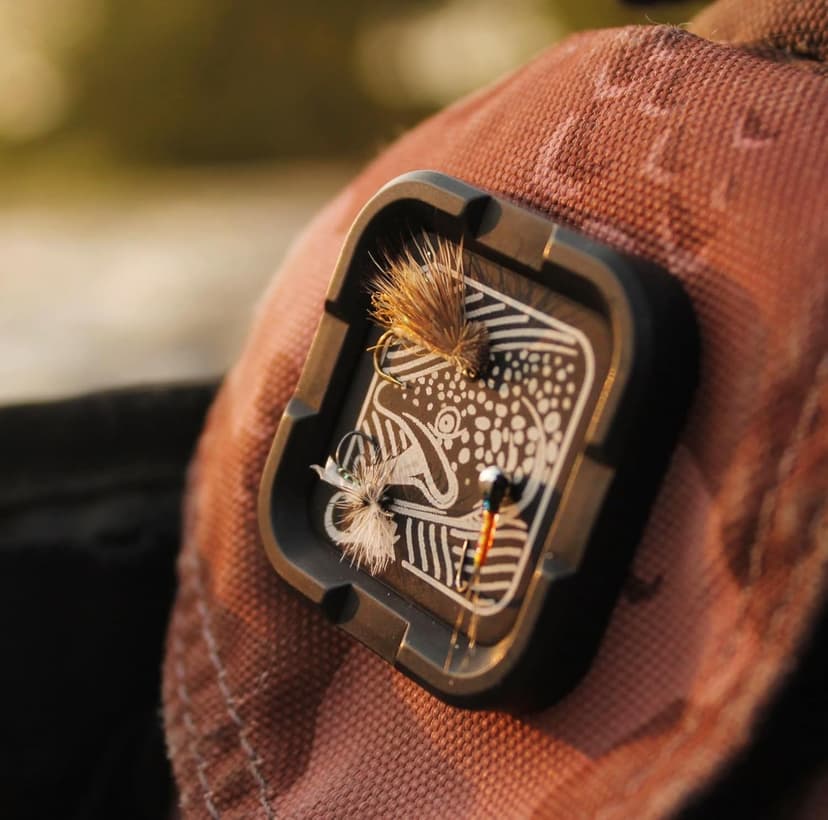 Cling Fishing Products Mag Grab® Mini – Compact Magnetic Fly Holder & Organizer for Anglers (Rising Dun, Orange)