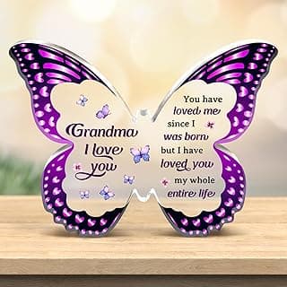 Grandma Gifts - Grandma Christmas Gift Ideas, Birthday Gifts for Grandma - Butterfly Acrylic Decorations - Christmas Gifts for Grandma from Grandkids