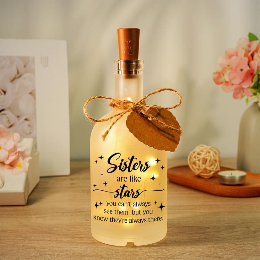 Sister Gift Sisters Birthday Gifts Birthday Gifts for Sisters from Sisters Brother Christmas Mothers Day Valentines Day Gift for Sisters Adult Decorations Decorative Bottle Jar Lighting