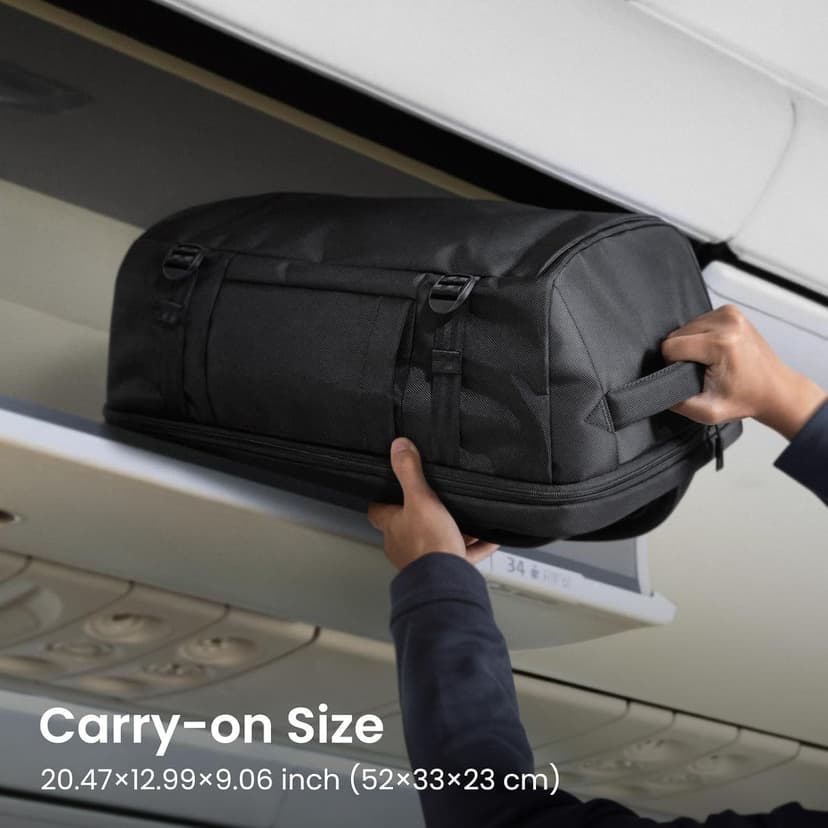 tomtoc Travel Backpack 40L, TSA Friendly Flight Approved Carry-on Luggage Hand Water-resistant Lightweight Business Rucksack, Durable Large Weekender Bag Daypack Fits 17.3 Inch Laptop, PFAS Free