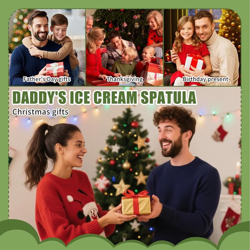 Christmas Gifts for Dad - Funny Stainless Steel Ice Cream Shovel Spoon, Son and Daughter Give Birthday Gifts to Dad Father's Day Gift Thanksgiving Gifts - cute and practical