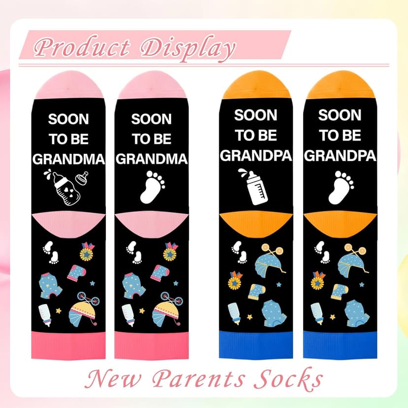 New Parent Grandparent Socks First Time New Mom Dad Grandma Grandpa to be Christmas Mother's Father's Day Gift