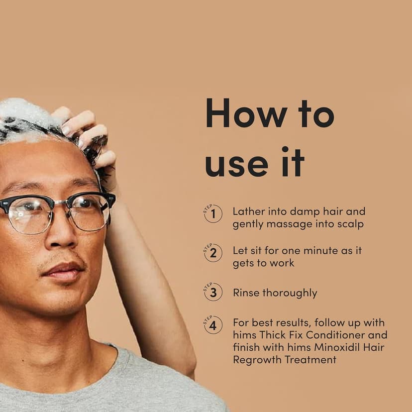 hims Thick Fix Shampoo for Men - Thickening Shampoo With Saw Palmetto and Niacinamide - No Parabens or Sulfates, Vegan and Cruelty Free - Fresh Eucalyptus Grove, 2 pack, 6.4oz