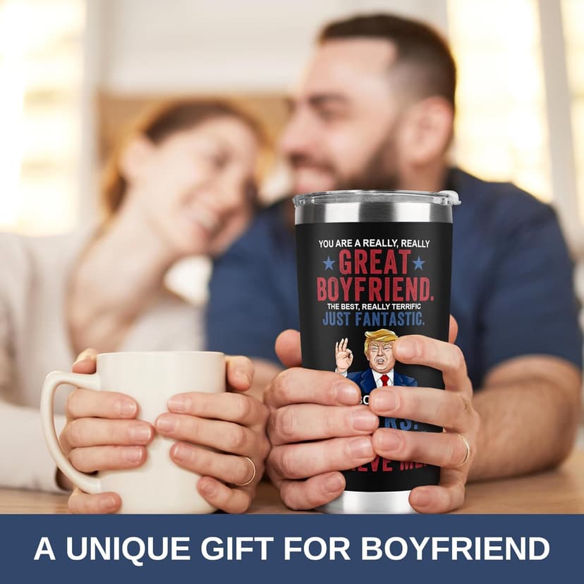 Gifts for Boyfriend, Him - Anniversary, Birthday, Christmas Boyfriend Gifts from Girlfriend - Romantic Love Couple Gift for Him from Her - Ideas for Couples - 20 Oz Stainless Steel Tumbler