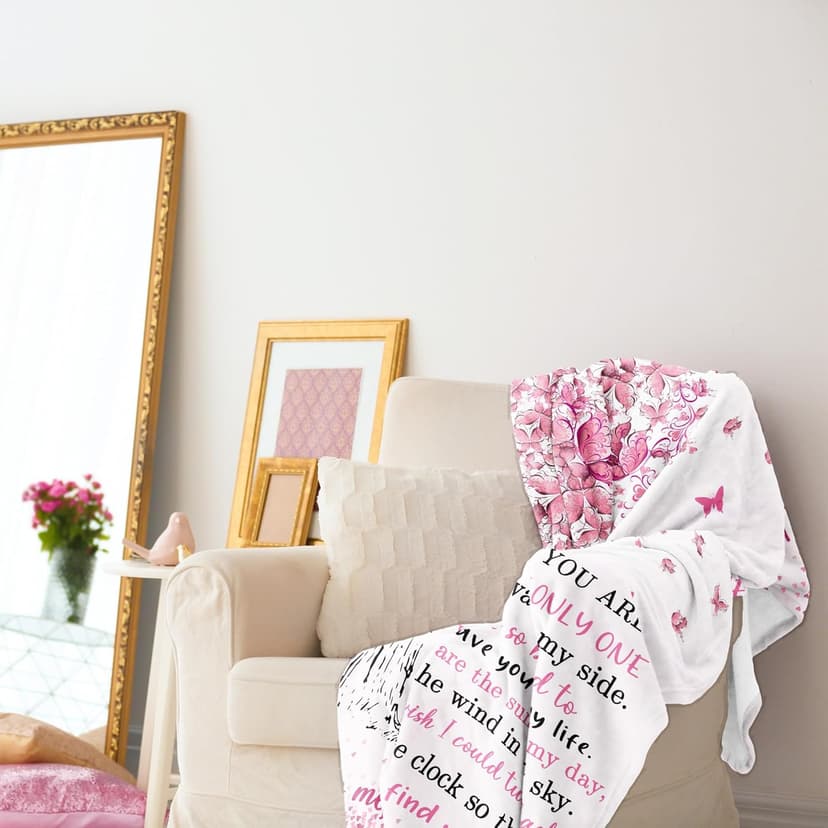 Gifts for Girlfriend, I Love My Girlfriend Birthday Gift, Cute Birthday Gift for Girlfriends Blanket 60"x 50", Best Gifts for GF, Romantic Anniversary Present for Her