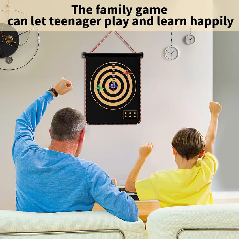 Mixi Magnetic Dart Board Outdoor Game for Kids with 12 Darts, Best Toys Gifts for Teenage Boys Girls Age 5 6 7 8 9 10 11 12 13 14 15 16 Years