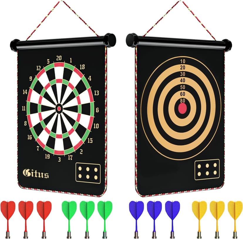 Gitus Magnetic Dart Board Indoor Outdoor Games for Kids with 12 Darts, Gifts for Teenage Boys Teen Boys Gifts Ideas Toys Gifts for 8 9 10 11 12 13 Year Old Boy Game Room Decor