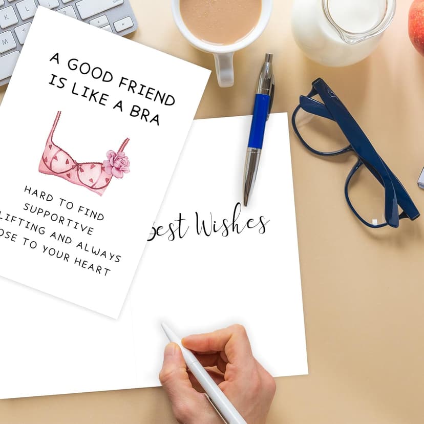 Funny Best Friend Birthday Gifts Cards for Women, Bestie Definition Card,Happy Birthday Gift for BBF Sister, Great Friendship Card for Her -“A Good Friend Is Like A Bra”