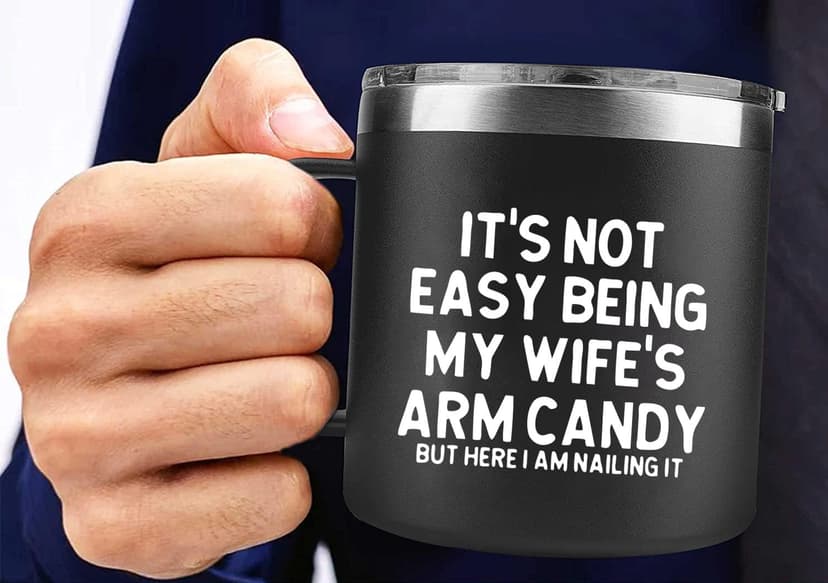 14Oz Funny Husband Mug (Black) - Husband Gifts from Wife - Unique Birthday Gift