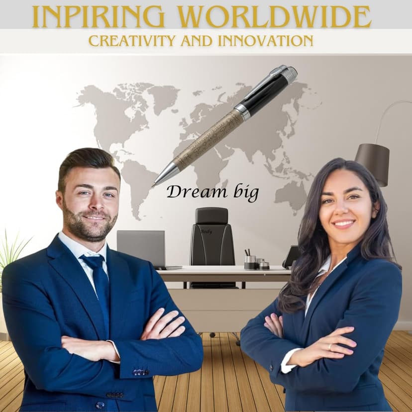 Fancy Pen for Men with Gift Box - Valuable Luxury Pen for Business and Office, Executive Gift for Family & Friends - Special Engraving & Led Decorative Box (BLACK SILVER)