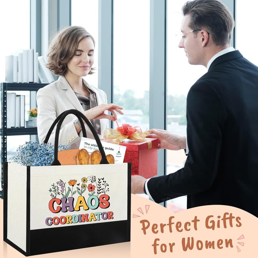 Chaos Coordinator Tote Bag Gifts for Women, Thank you Appreciation Gifts for Coworkers Boss Lady Manager Supervisor Wedding Planner Secretary Administrator Idea for Birthday Christmas