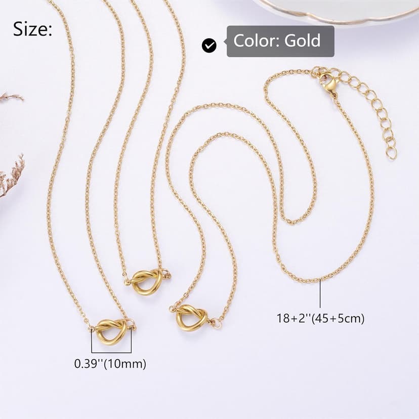 Ralukiia BFF Friendship Knot Infinity Necklace for 2 Best Friend Long Distance Birthday Jewelry Gifts for Her Women Bestie