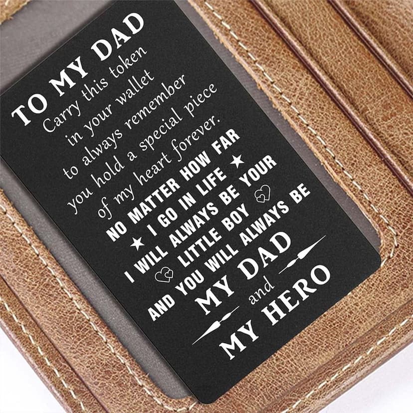 TANWIH Gifts for Dad You Are My Hero - Best Dad Birthday Gifts from Son, Father Son Engraved Wallet Card, Meaningful Fathers Day Christmas Presents for Men