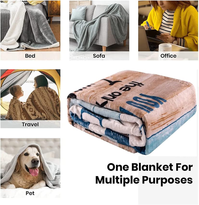 Anniversary Romantic Gift for Wife, Ultra-Soft Micro Fleece Sherpa Throw Blanket, Christmas Day Gifts for Her, Wife Birthday Gifts from Husband, for Bedding Sofa and Travel