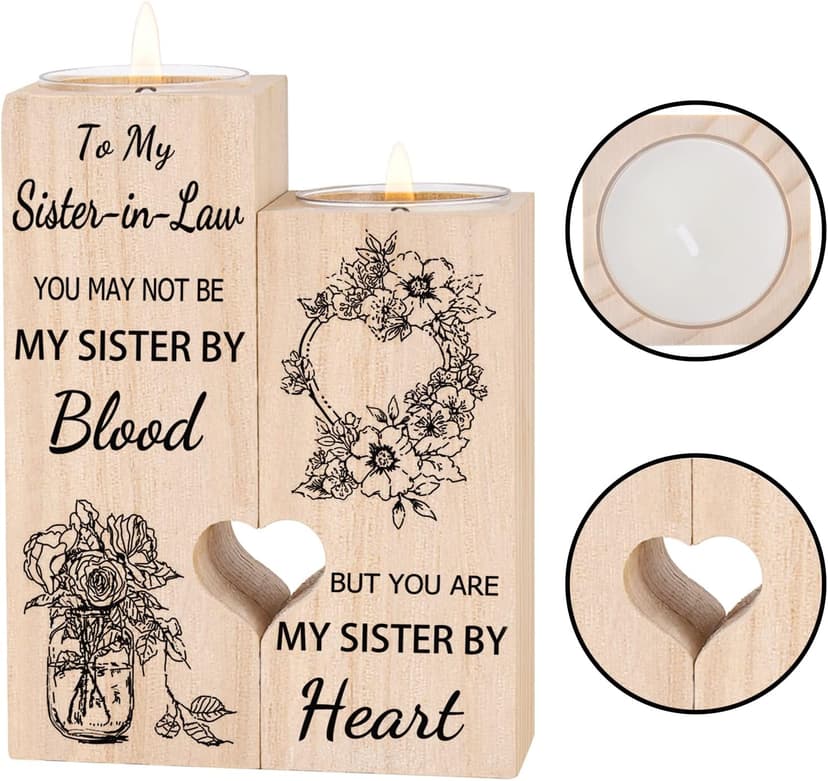 Sister in Law Gifts, Candlestick - Gifts for Sister in Law Birthday Christmas Mother's Day Wedding Gifts